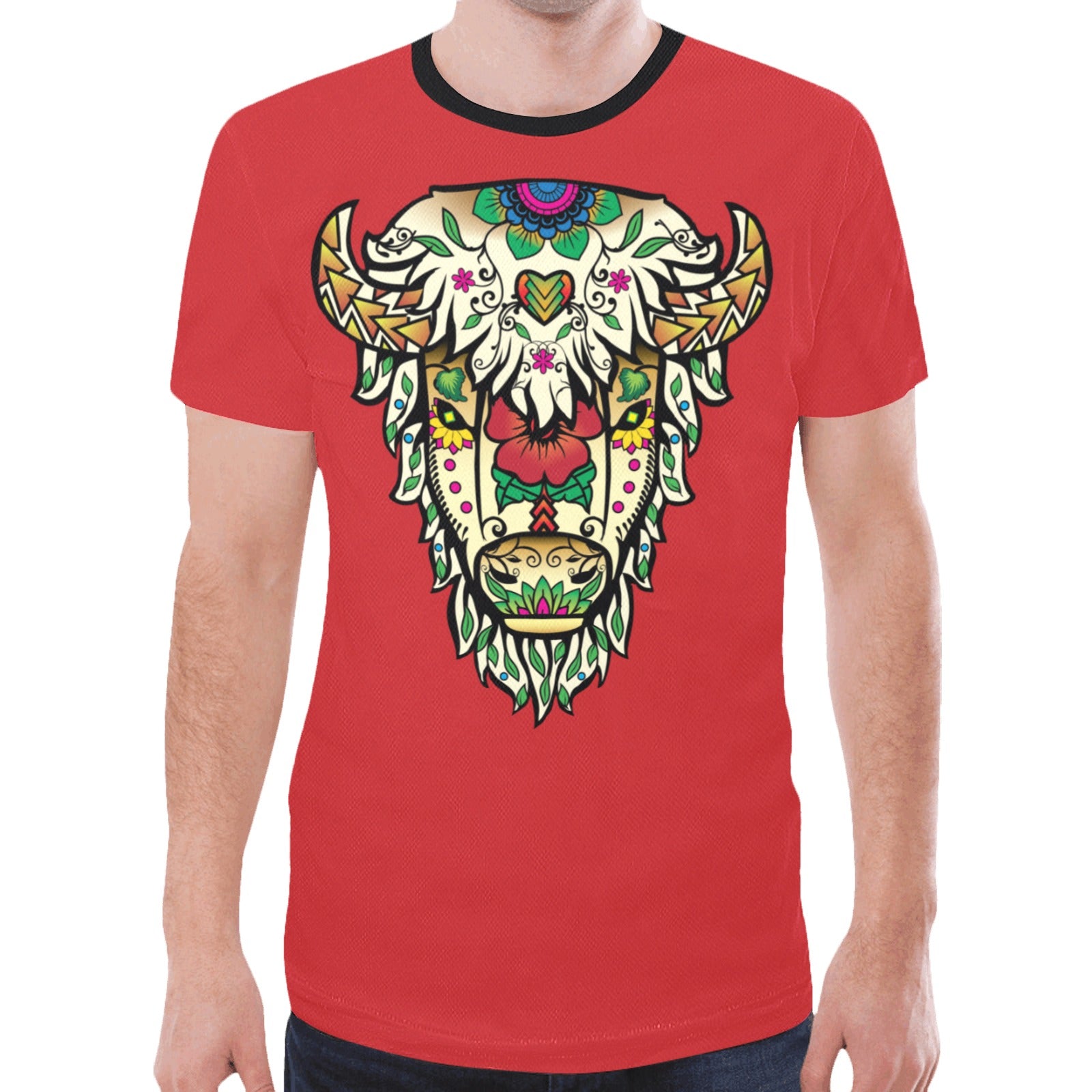 Buffalo Spirit Guide (Red) T-shirt for Men