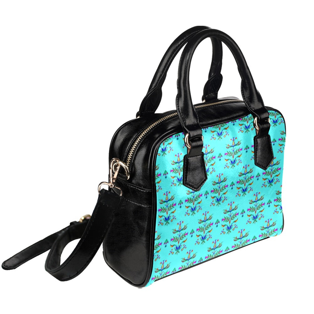 Dakota Damask Turquoise Shoulder Handbag