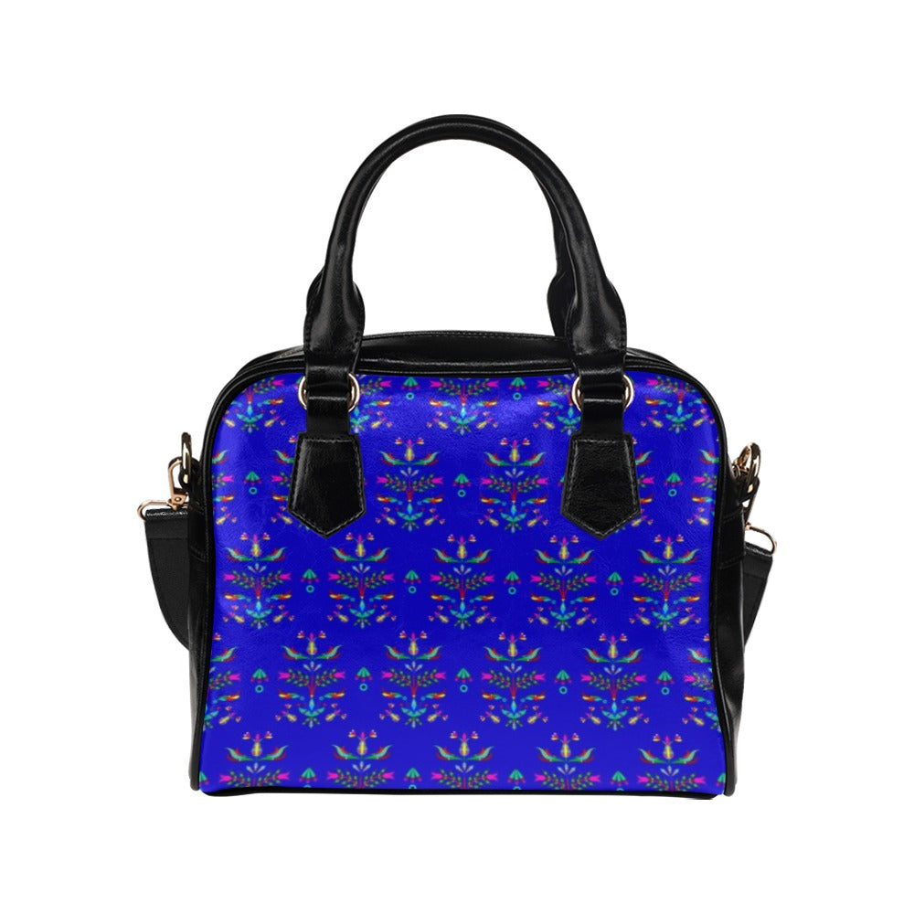 Dakota Damask Blue Shoulder Handbag