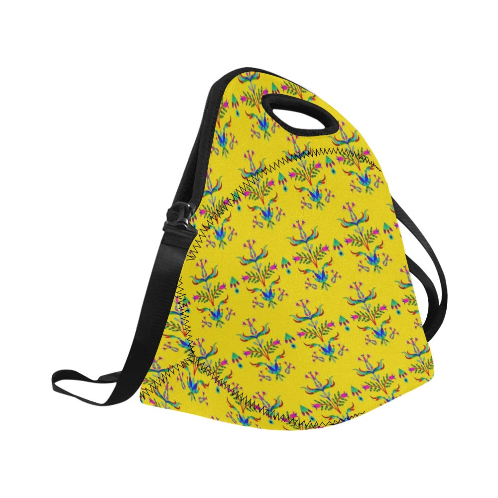 Dakota Damask Yellow Neoprene Lunch Bag/Large