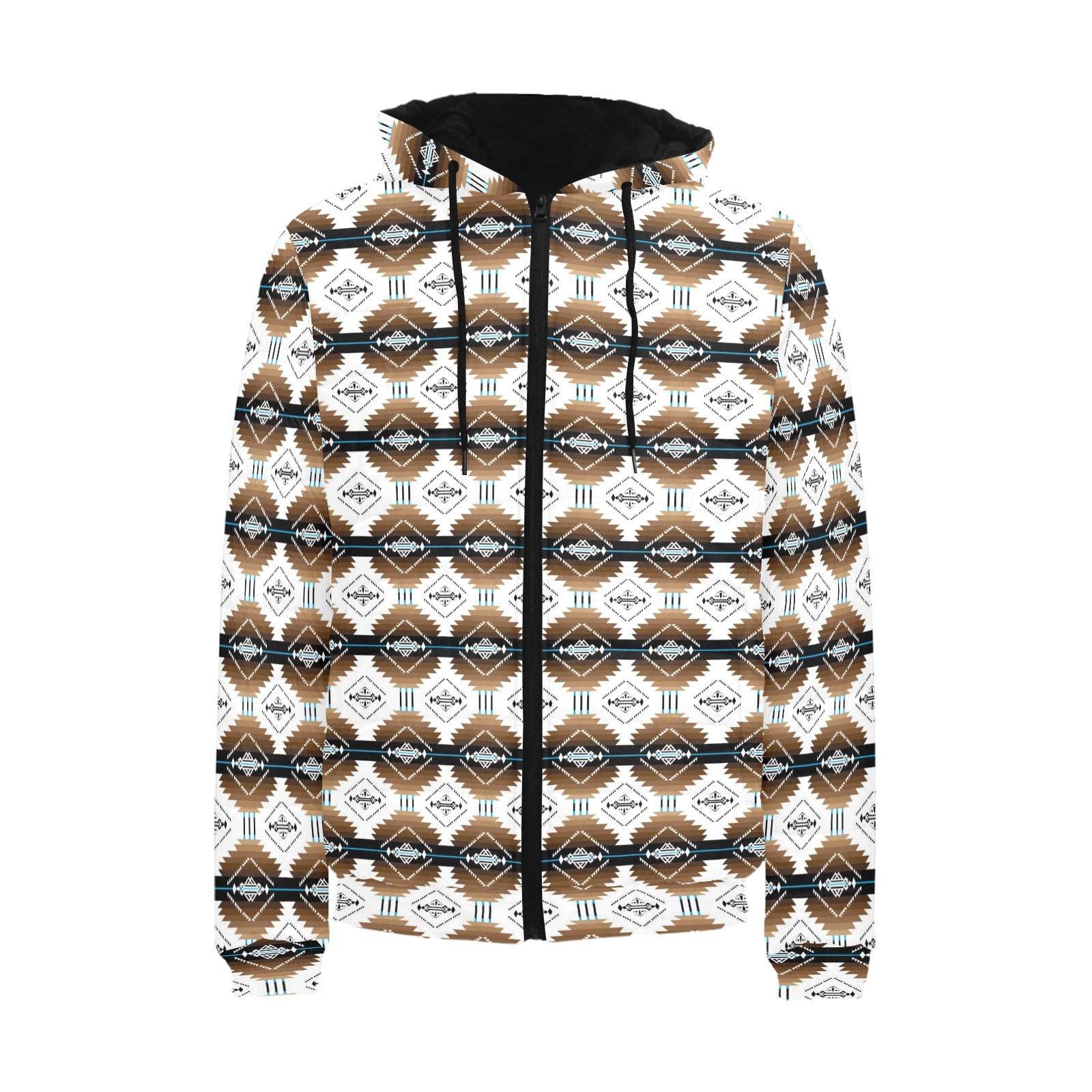 Cofitichequi White Men's Padded Hooded Jacket