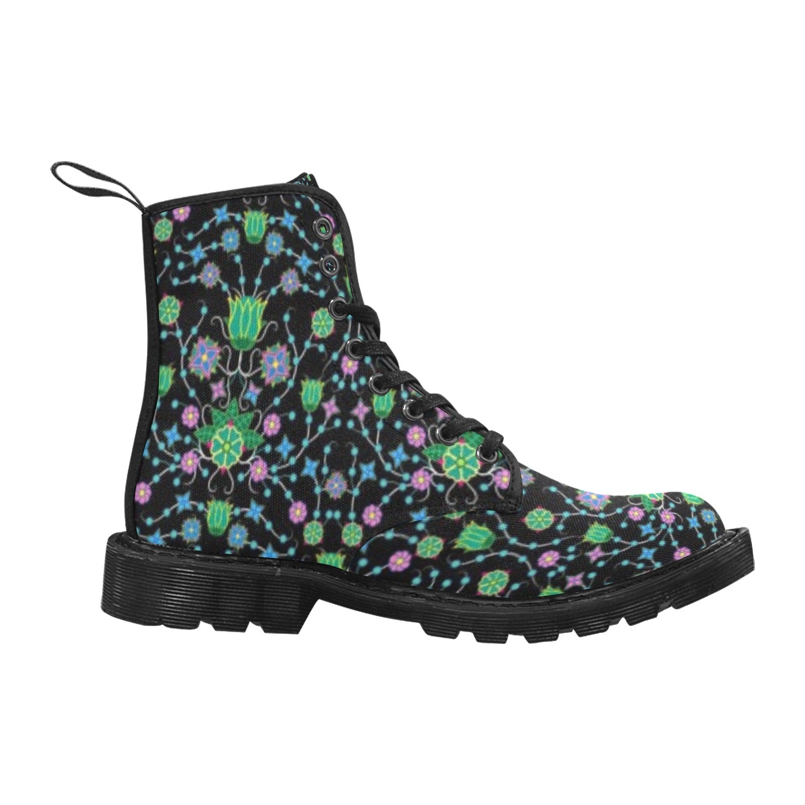 Floral Damask Garden Boots for Women (Black)