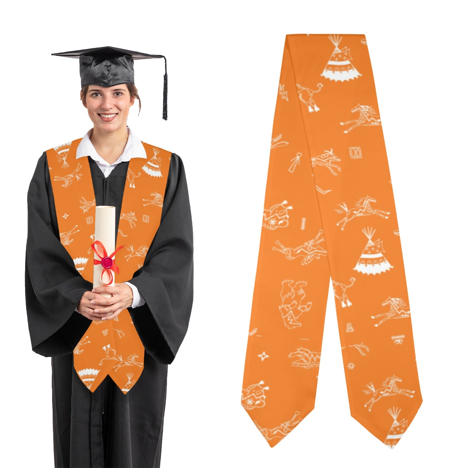 Ledger Dables Orange Graduation Stole