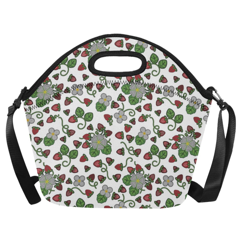 Strawberry Dreams White Neoprene Lunch Bag/Large
