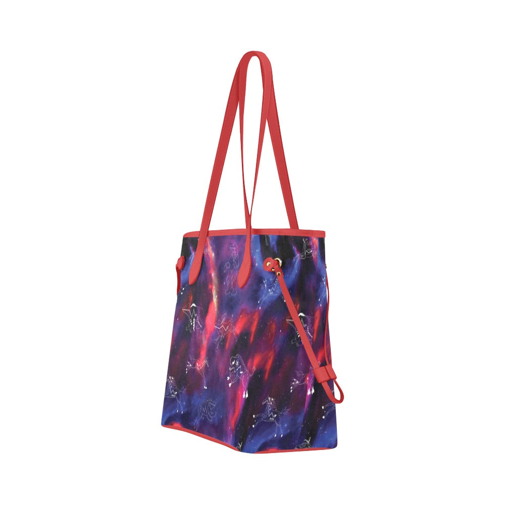 Animal Ancestors 3 Blue Pink Swirl Clover Canvas Tote Bag