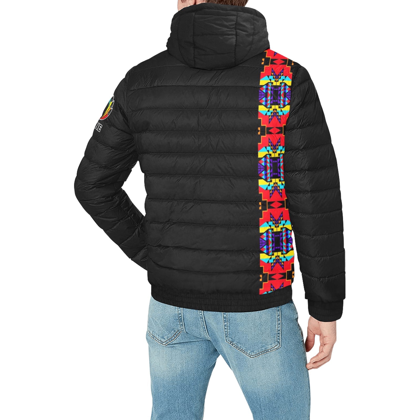 Blanket Strip Black III Men's Padded Hooded Jacket