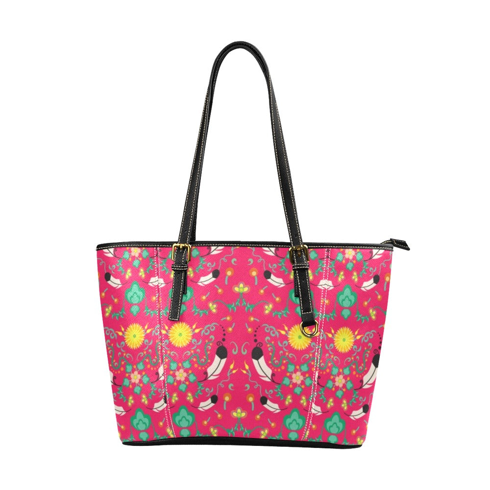 New Growth Pink Leather Tote Bag/Large
