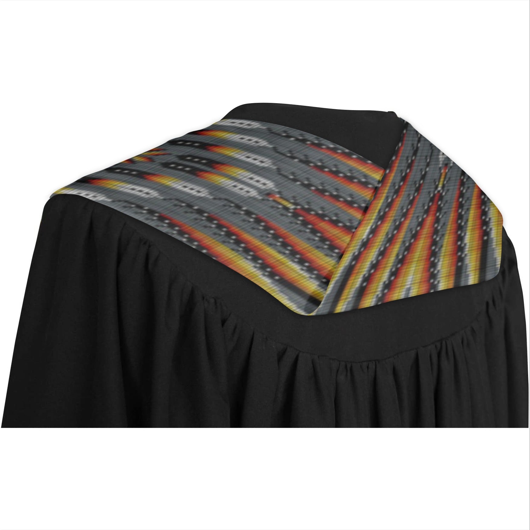 Fire Feather Grey Graduation Stole