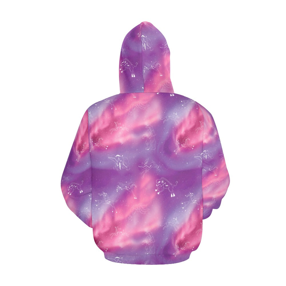 Animal Ancestors 7 Aurora Gases Pink and Purple Hoodie for Men (USA Size)