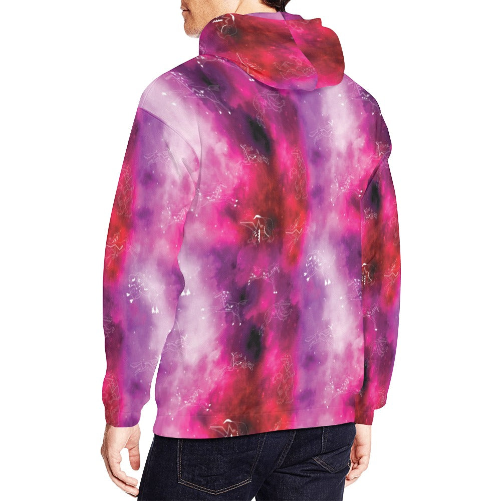 Animal Ancestors 8 Gaseous Clouds Pink and Red Hoodie for Men (USA Size)