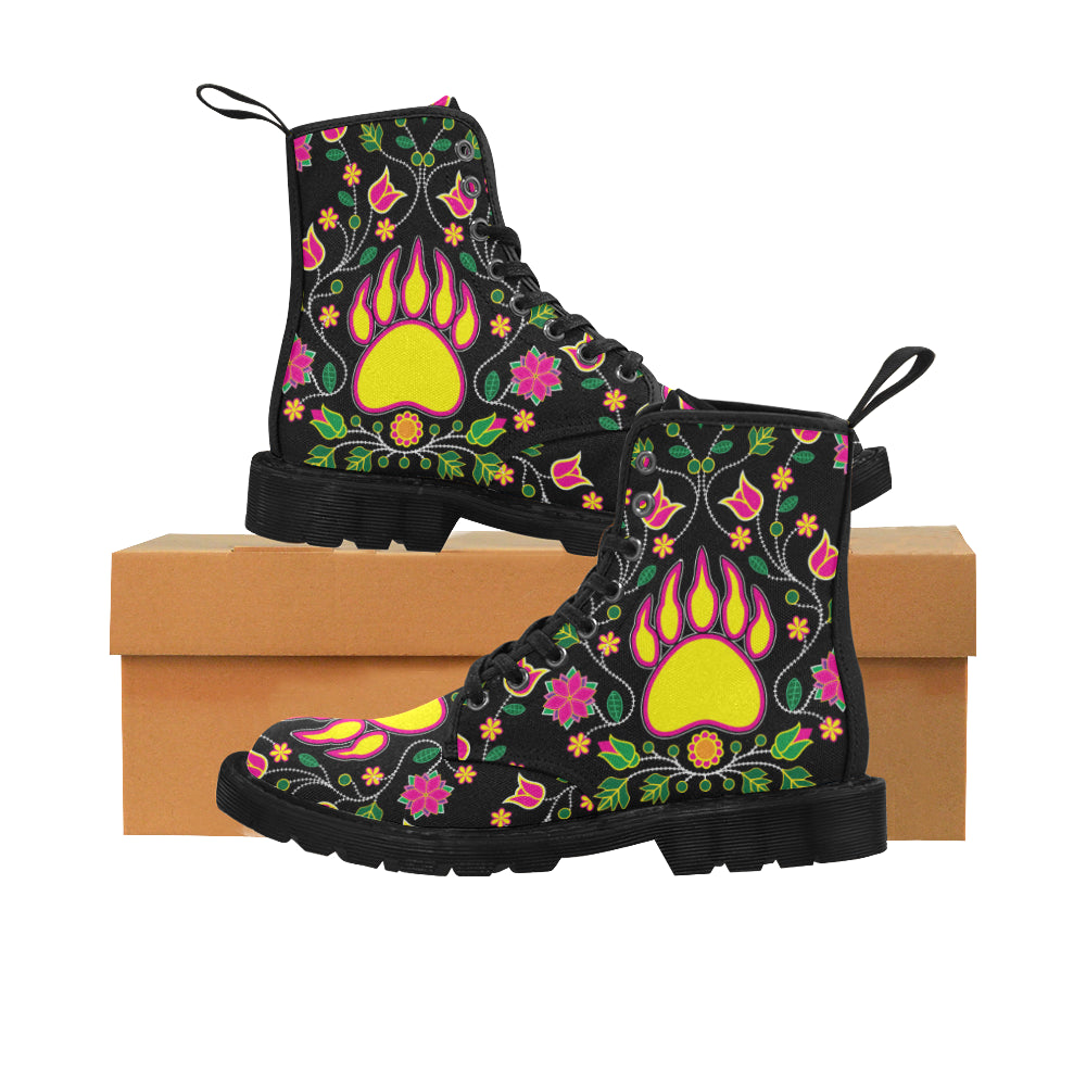 Floral Bearpaw Boots for Women (Black)