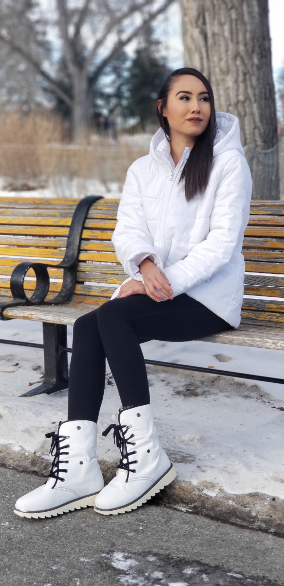 Writing on Stone Black and White Polar Winter Boots