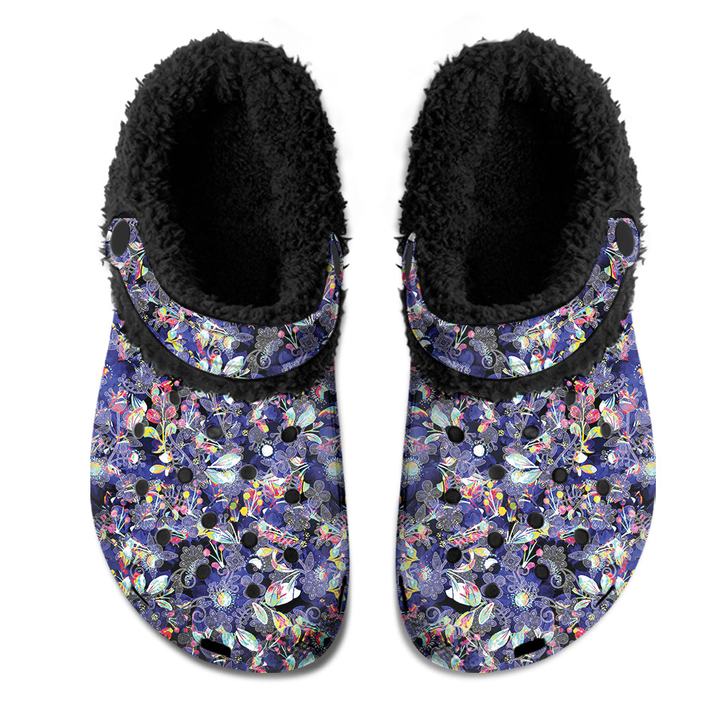 Culture in Nature Blue Muddies Unisex Clog Shoes with Soft Fleece Fur Lining