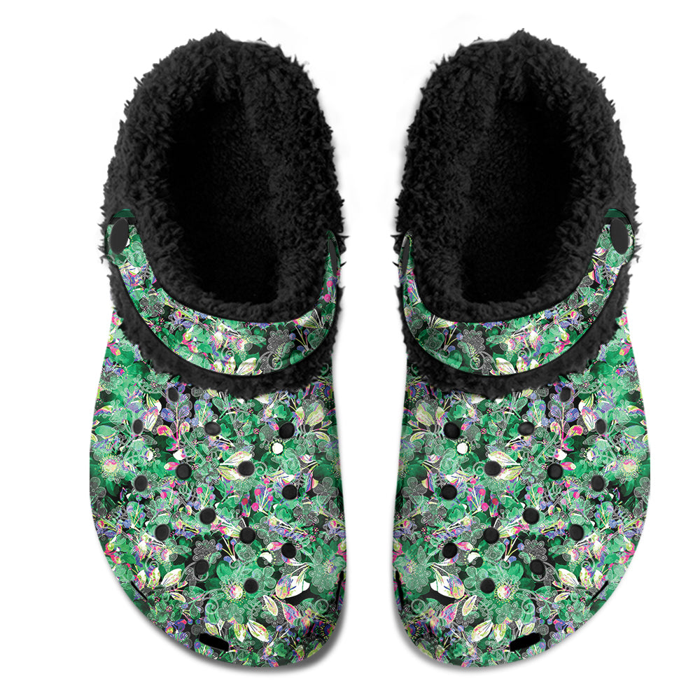 Culture in Nature Green Muddies Unisex Clog Shoes with Soft Fleece Fur Lining
