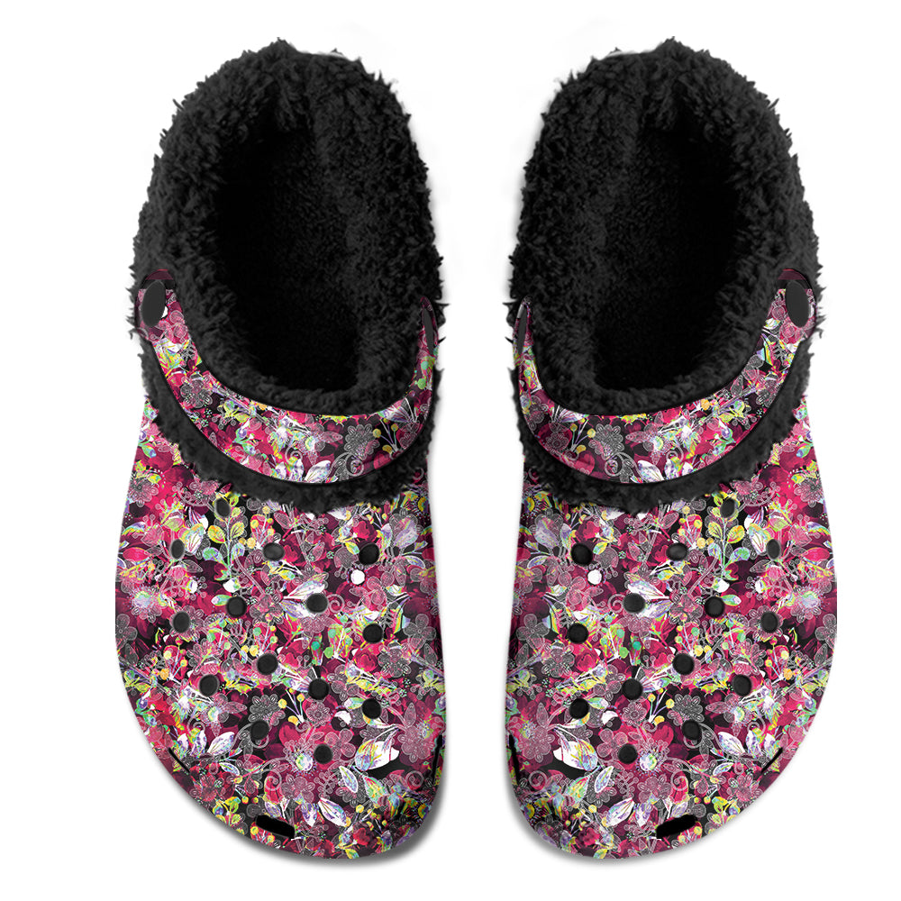 Culture in Nature Maroon Muddies Unisex Clog Shoes with Soft Fleece Fur Lining