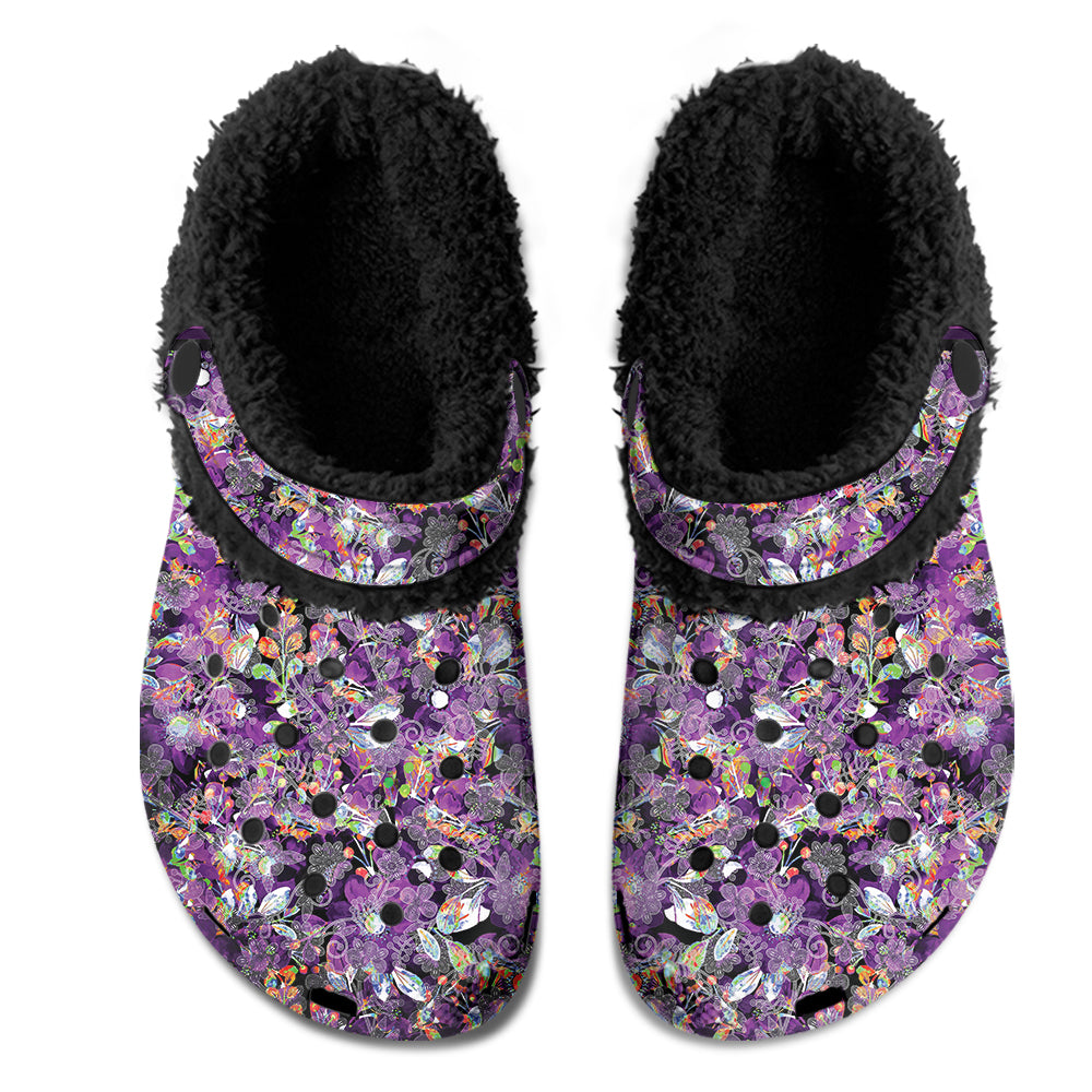 Culture in Nature Purple Muddies Unisex Clog Shoes with Soft Fleece Fur Lining