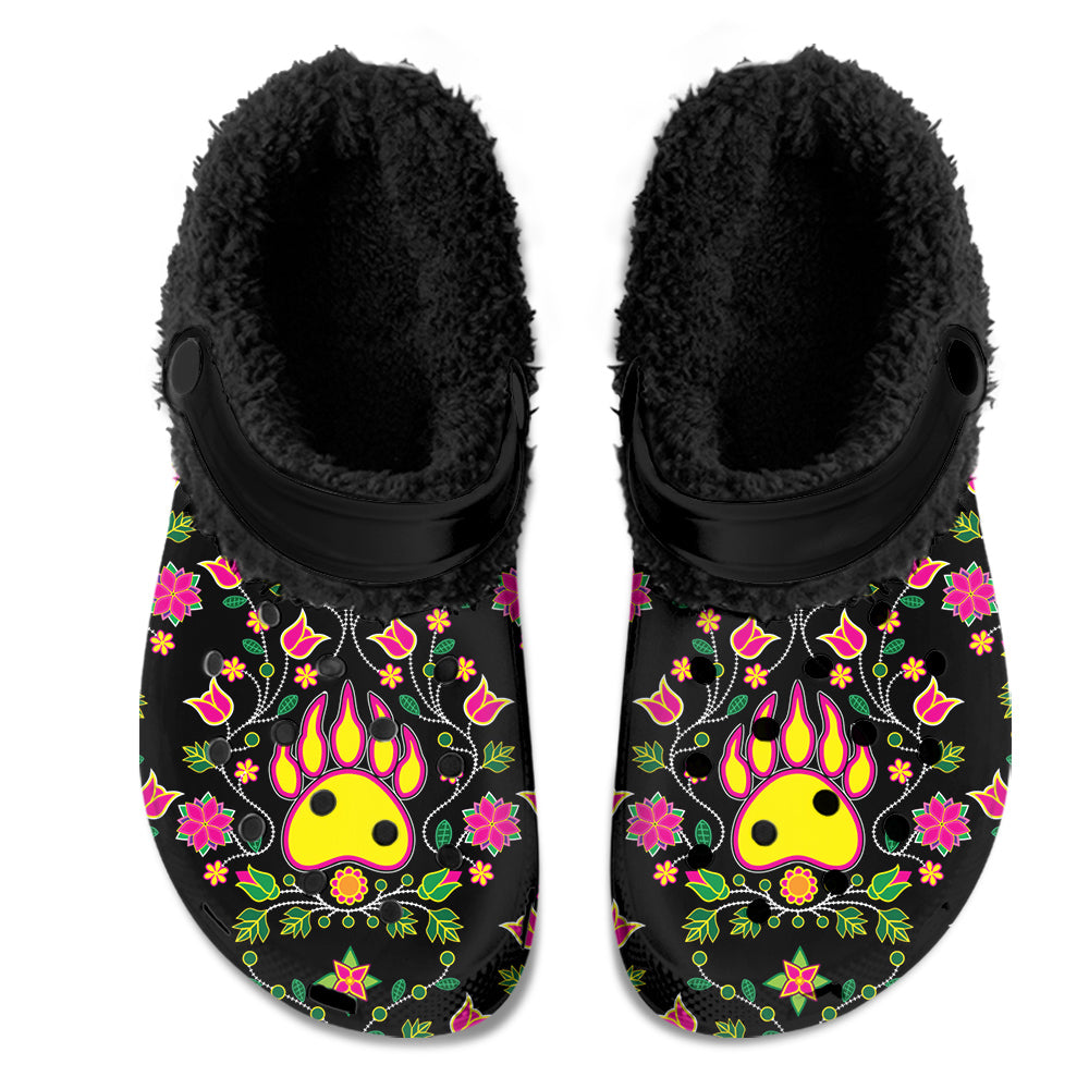Floral Bearpaw Muddies Unisex Clog Shoes with Soft Fleece Fur Lining