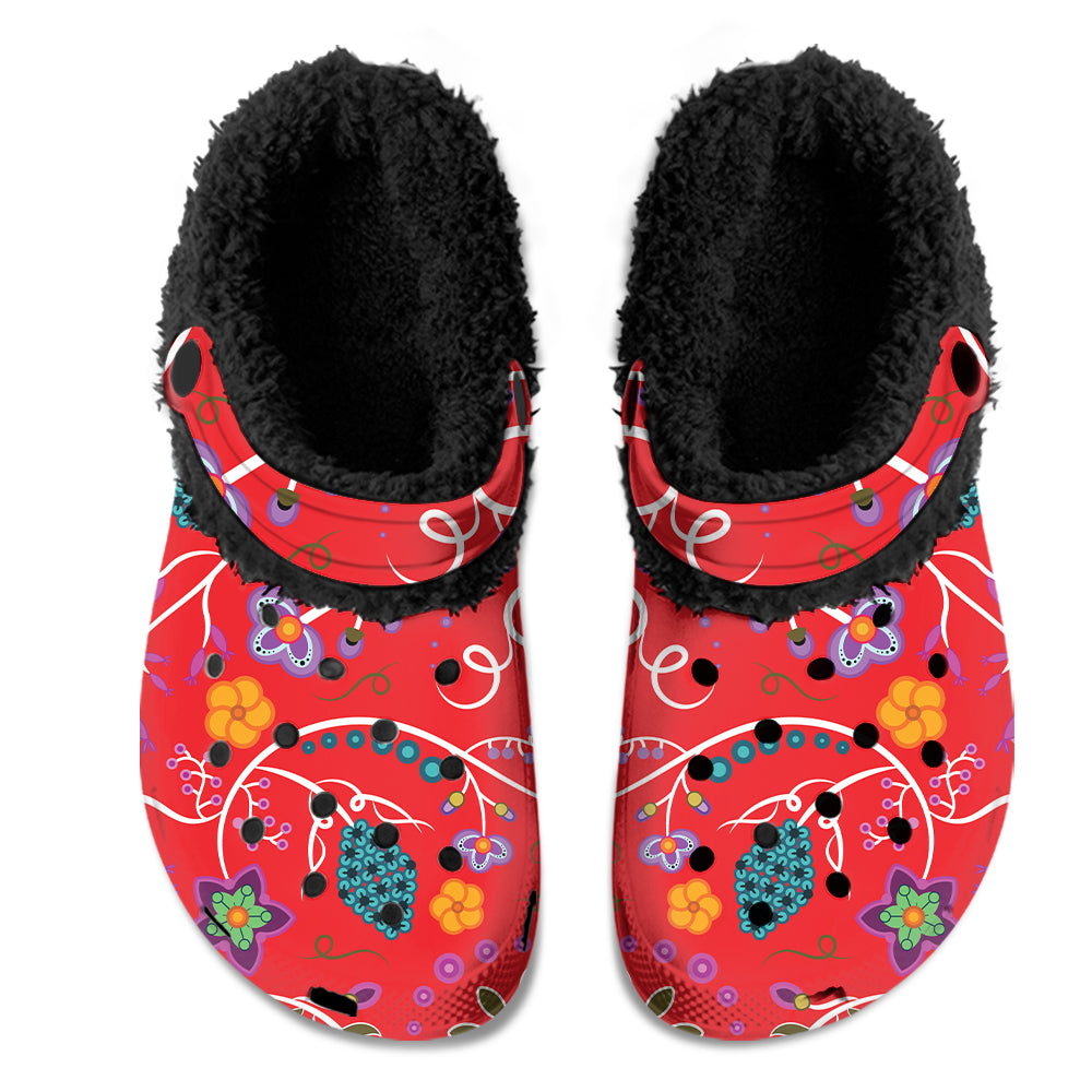 Fresh Fleur Fire Muddies Unisex Clog Shoes with Soft Fleece Fur Lining