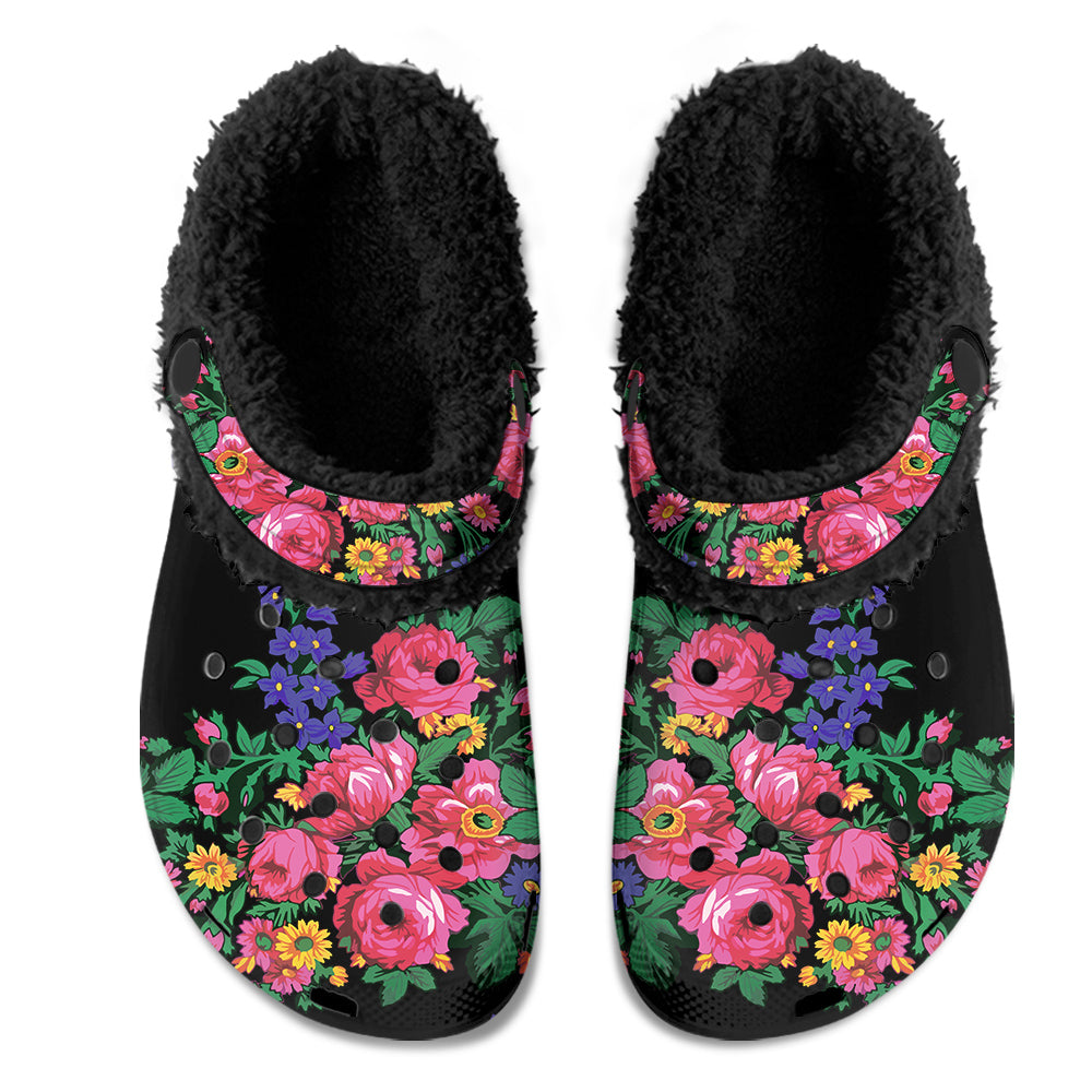 Kokum's Revenge Black Muddies Unisex Clog Shoes with Soft Fleece Fur Lining