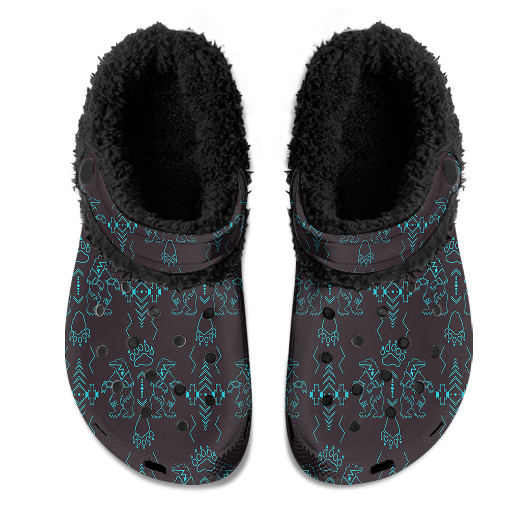 Ledger Bear Muddies Unisex Clog Shoes with Soft Fleece Fur Lining