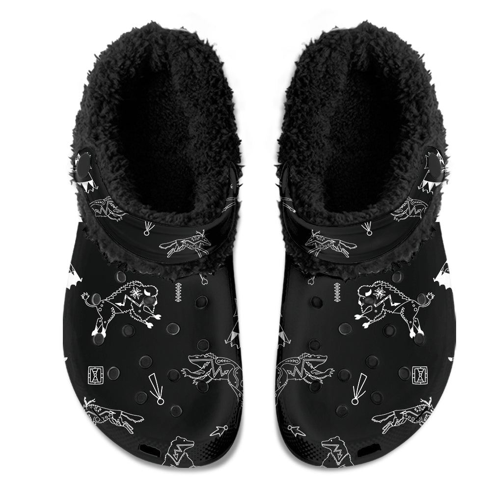 Ledger Dabbles Black Muddies Unisex Clog Shoes with Soft Fleece Fur Lining