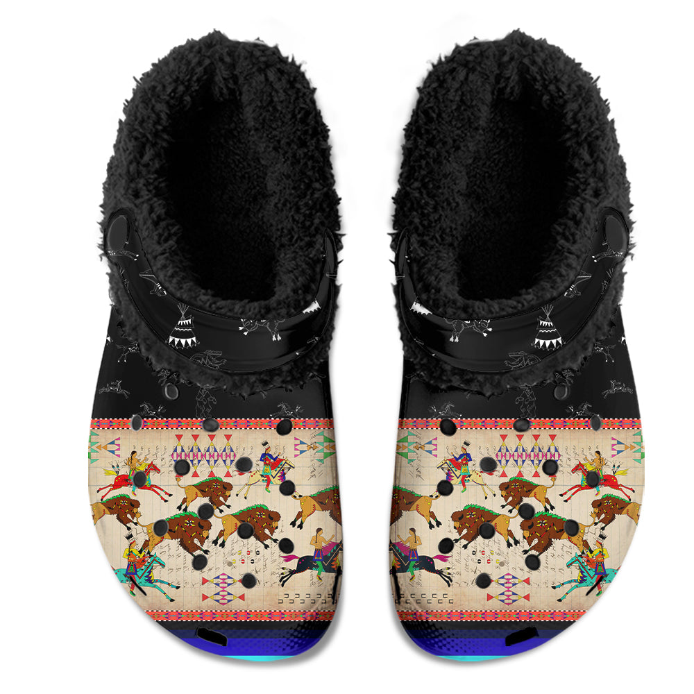 Ledger Hunt Midnight Muddies Unisex Clog Shoes with Soft Fleece Fur Lining