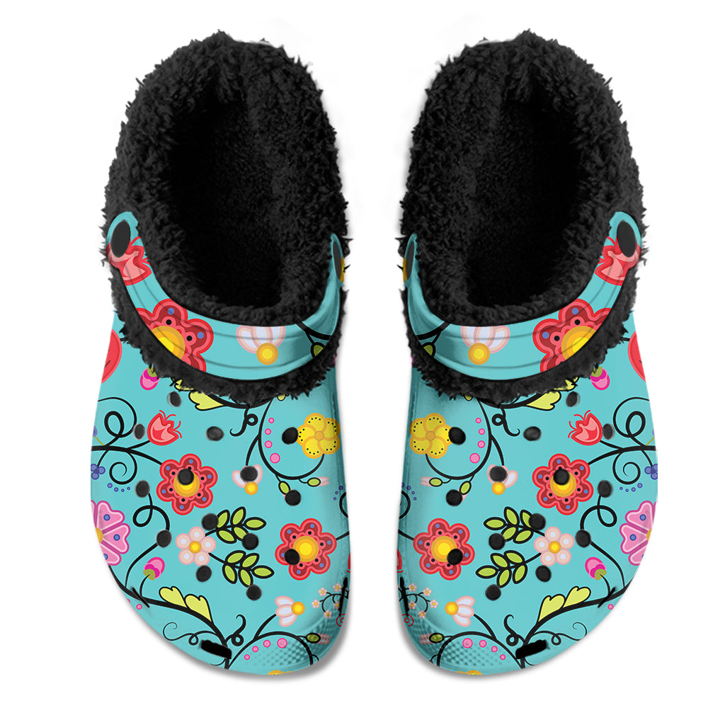 Nipin Blossom Sky Muddies Unisex Clog Shoes with Soft Fleece Fur Lining