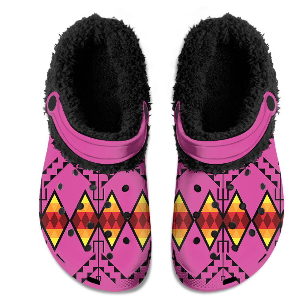 Sacred Trust Pink Muddies Unisex Clog Shoes with Soft Fleece Fur Lining