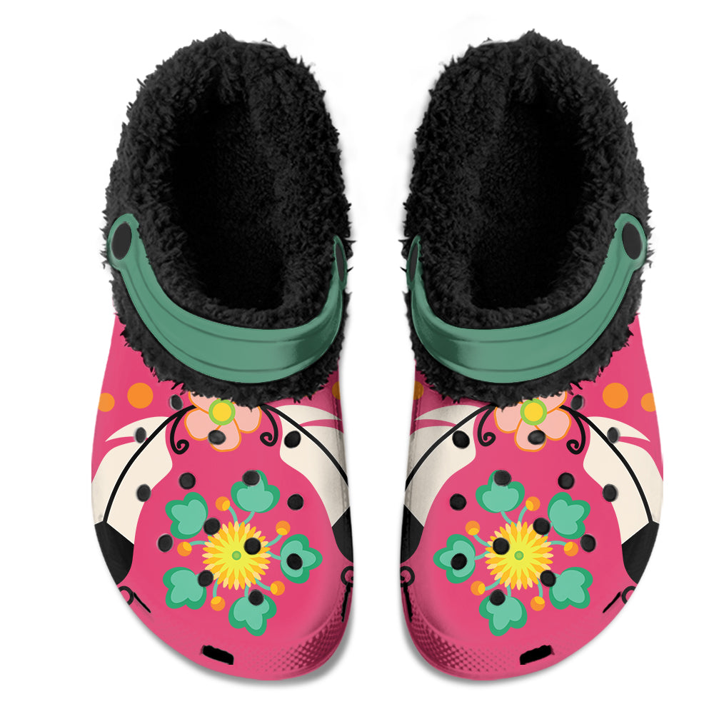 New Growth Pink Muddies Unisex Clog Shoes with Soft Fleece Fur Lining
