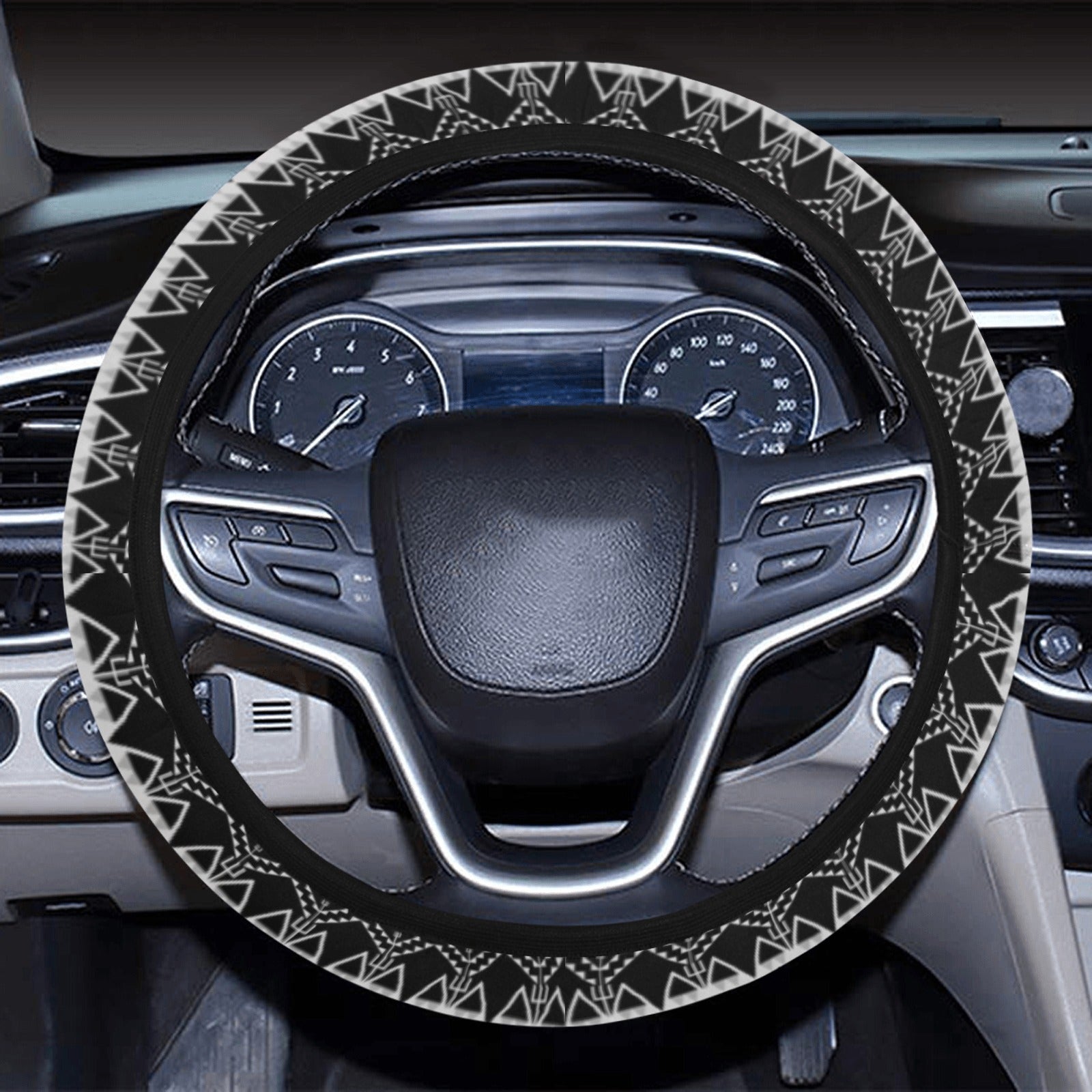 Sacred Trust Black Steering Wheel Cover with Elastic Edge