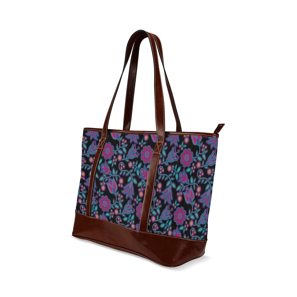 Beaded Nouveau Coal Tote Handbag