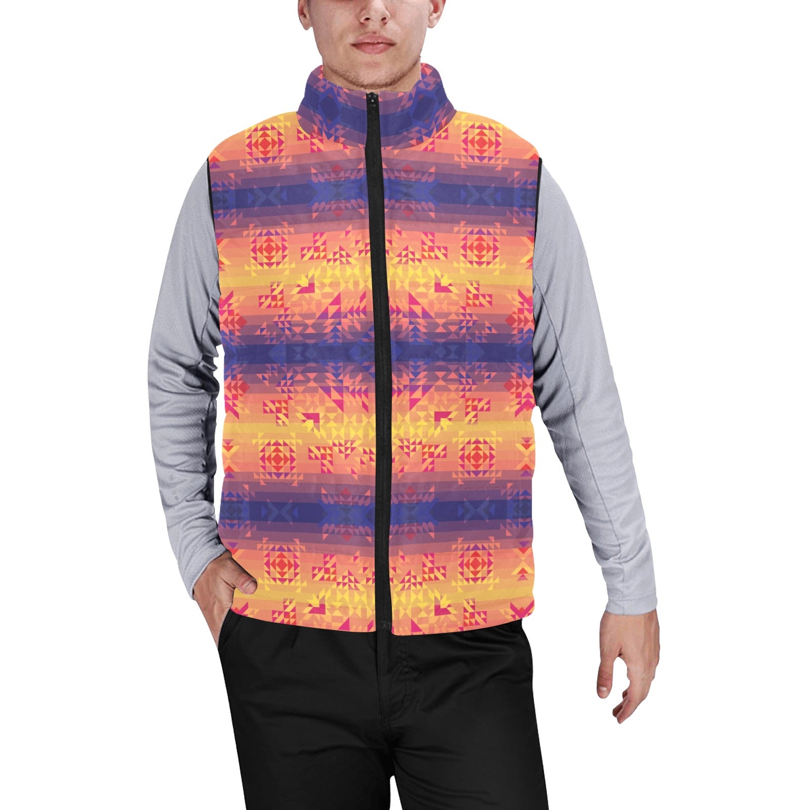 Soleil Indigo Men's Padded Vest Jacket