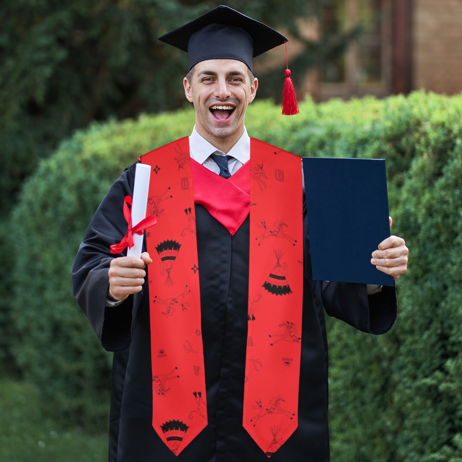 Ledger Dables Red Graduation Stole