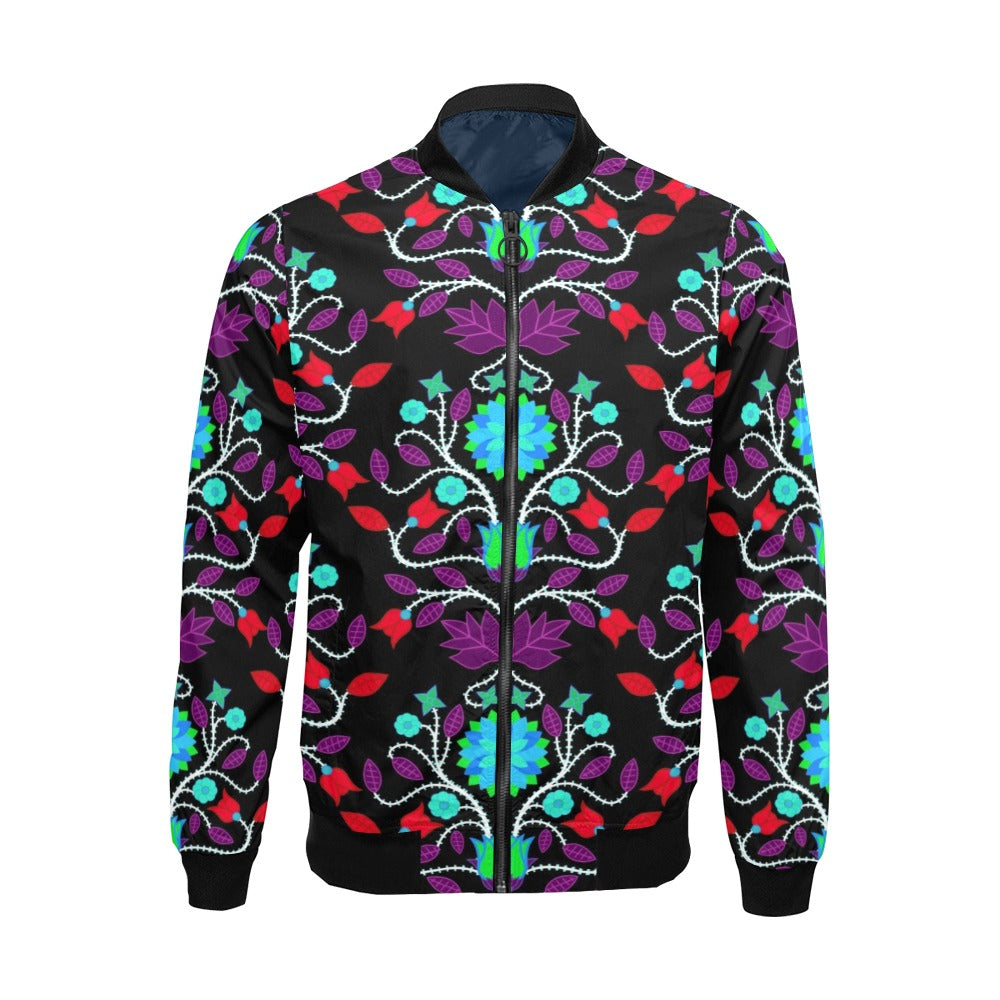 Floral Beadwork Four Clans Winter Bomber Jacket for Men