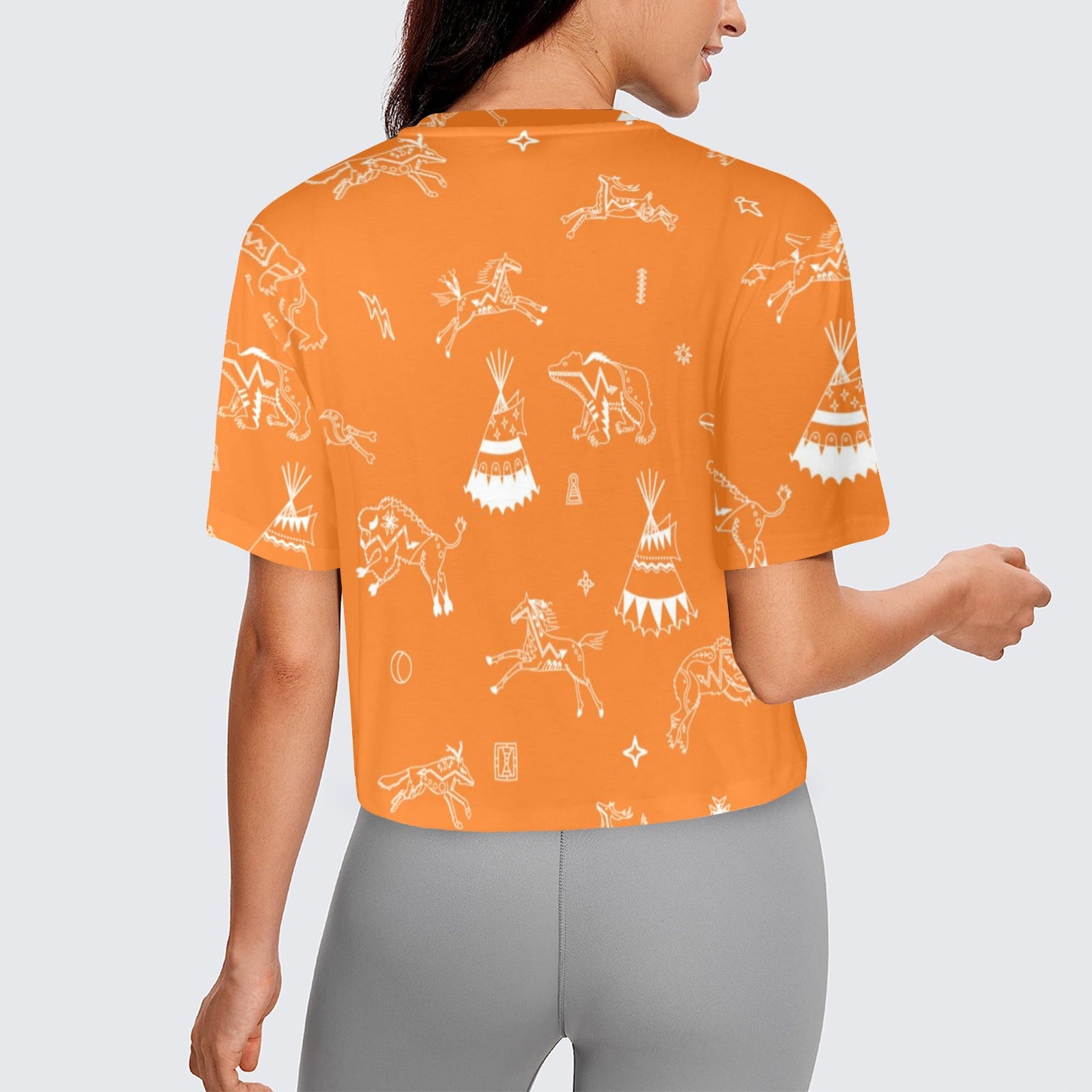 Ledger Dables Orange Women's Cropped T-shirt
