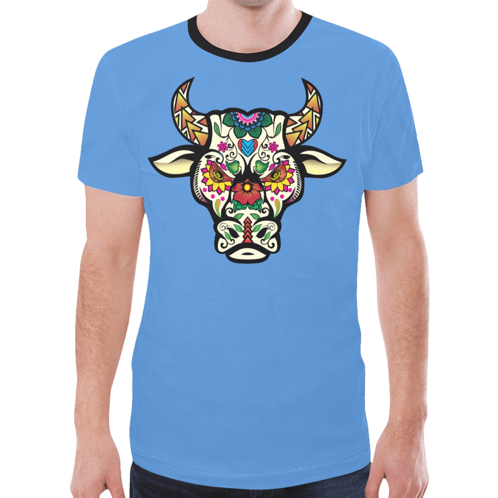 Bull Spirit Guide (Blue) T-shirt for Men