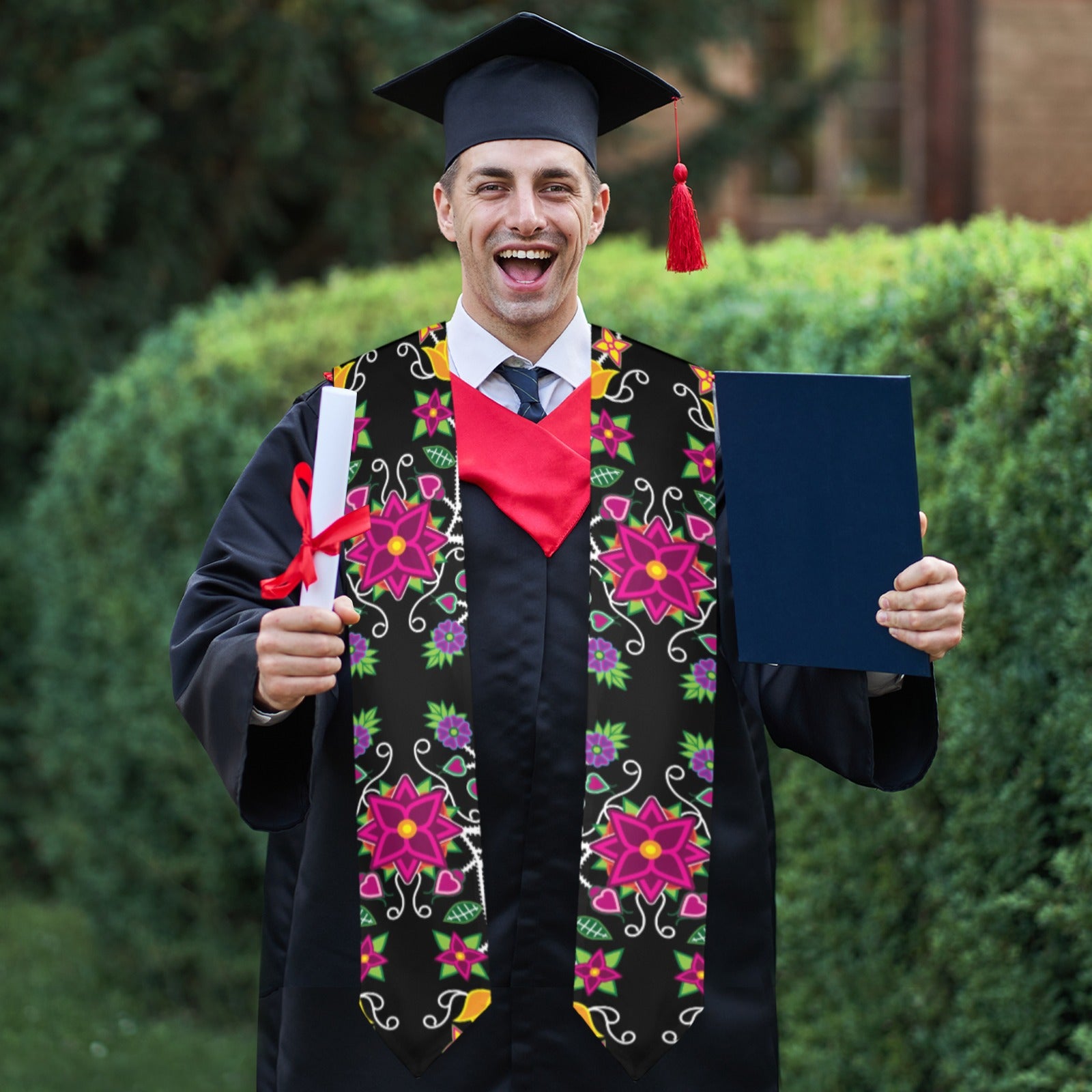 Floral Beadwork Graduation Stole