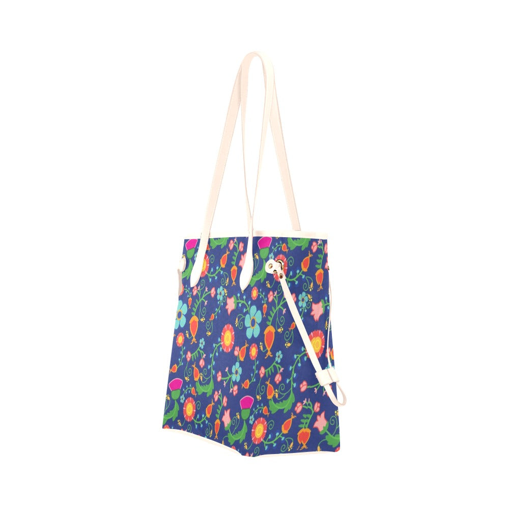 Bee Spring Twilight Clover Canvas Tote Bag