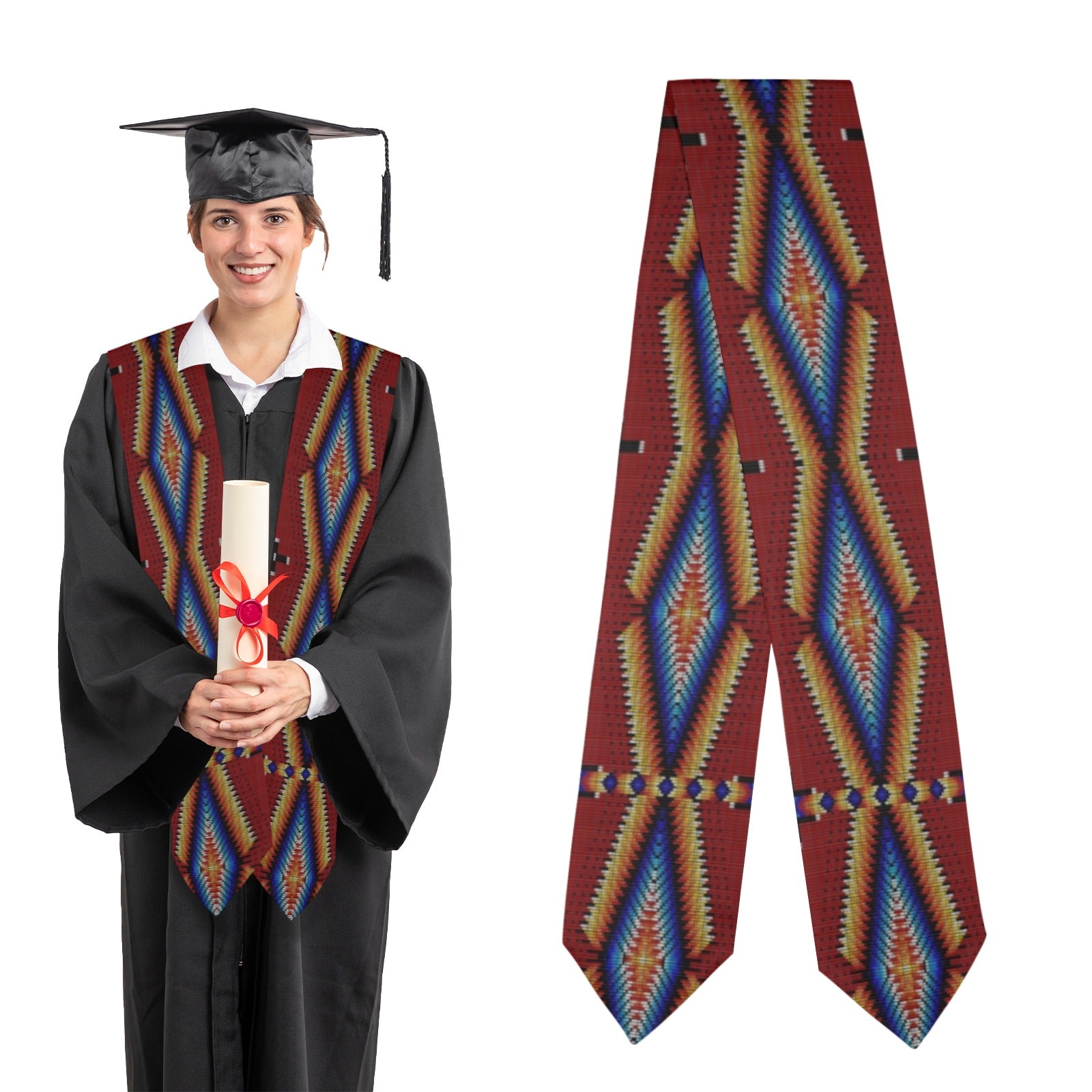 Diamond in the Bluff Red Graduation Stole