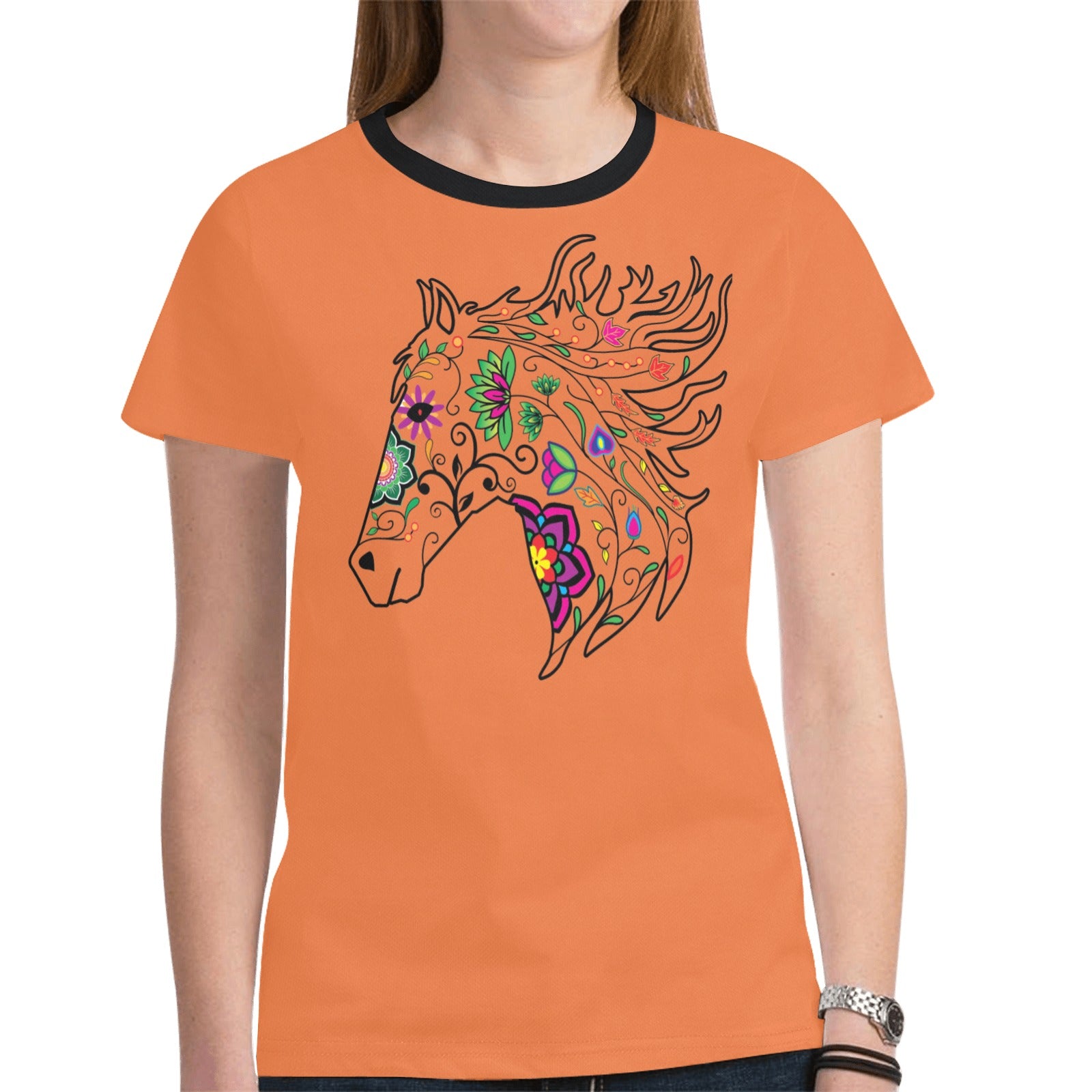 Horse Spirit Guide (Orange) T-shirt for Women
