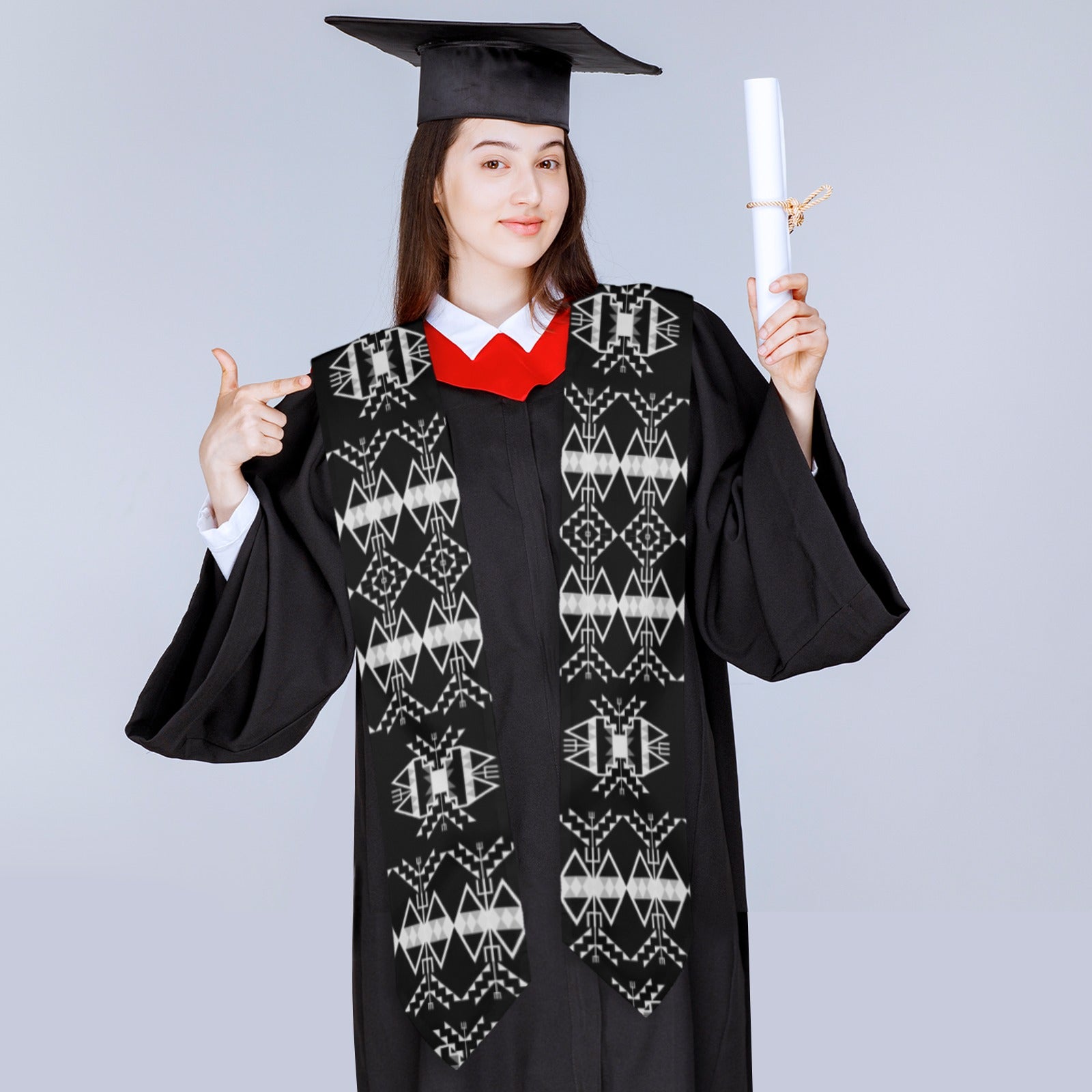 Sacred Trust Black Graduation Stole