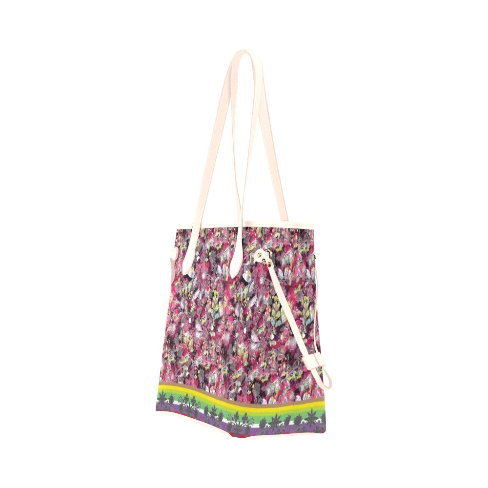 Culture in Nature Maroon Clover Canvas Tote Bag