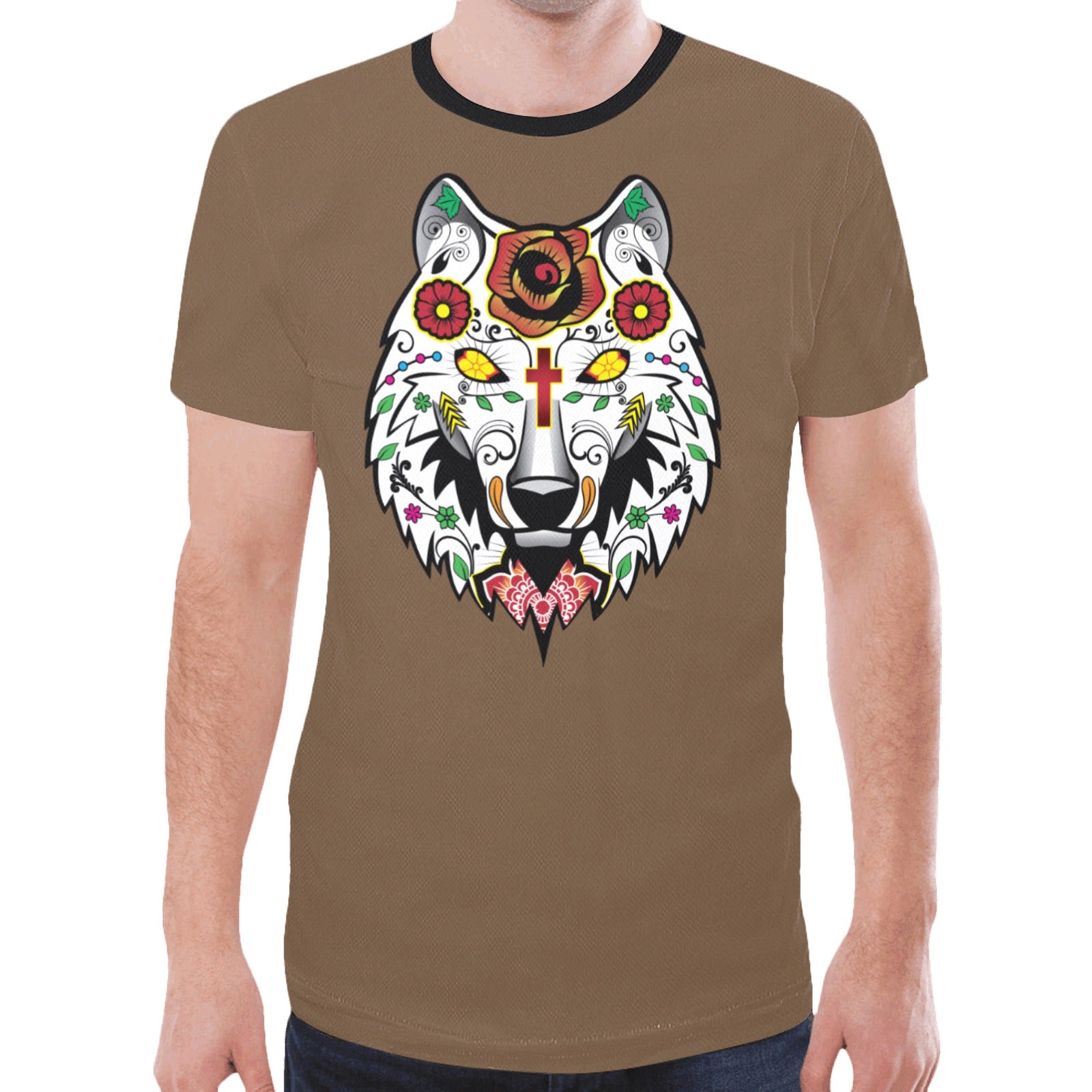Wolf Spirit Guide (Dark Brown) T-shirt for Men