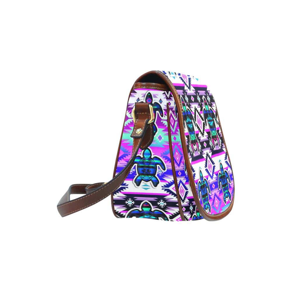 Adobe Dance Turtle Saddle Bag/Small (Model 1649) Full Customization Saddle Bag/Small (Full Customization) e-joyer 