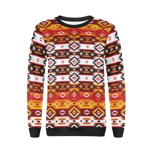 Adobe Fire All Over Print Crewneck Sweatshirt for Women (Model H18) Crewneck Sweatshirt for Women (H18) e-joyer 