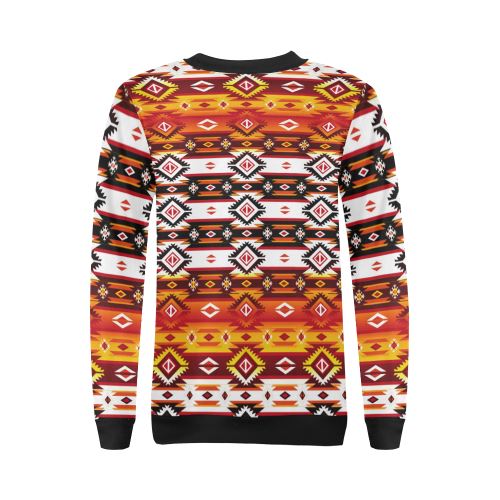 Adobe Fire All Over Print Crewneck Sweatshirt for Women (Model H18) Crewneck Sweatshirt for Women (H18) e-joyer 