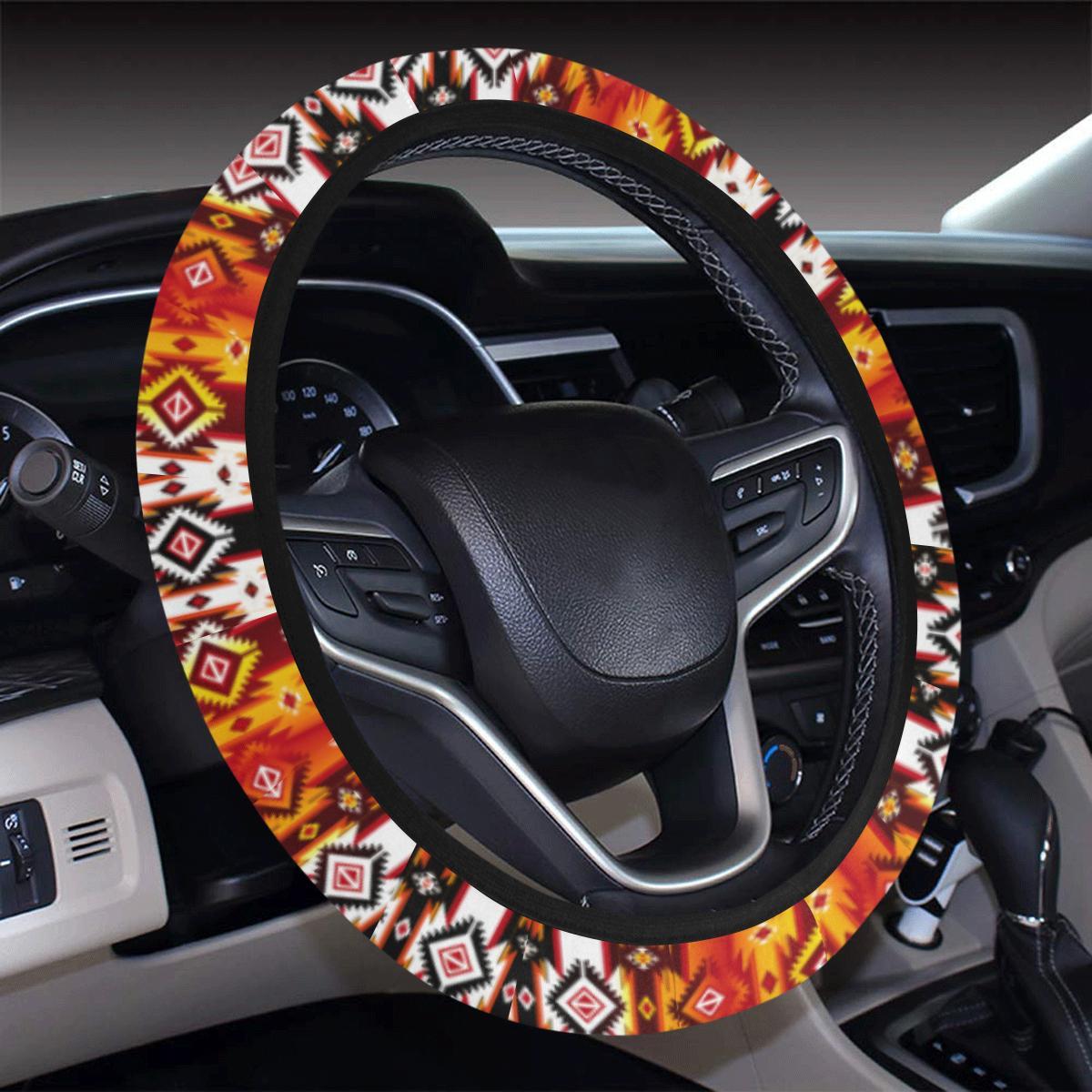 Adobe Fire Steering Wheel Cover with Elastic Edge Steering Wheel Cover with Elastic Edge e-joyer 