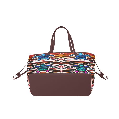 Adobe Fire Turtle Colored Clover Canvas Tote Bag (Model 1661) Clover Canvas Tote Bag (1661) e-joyer 
