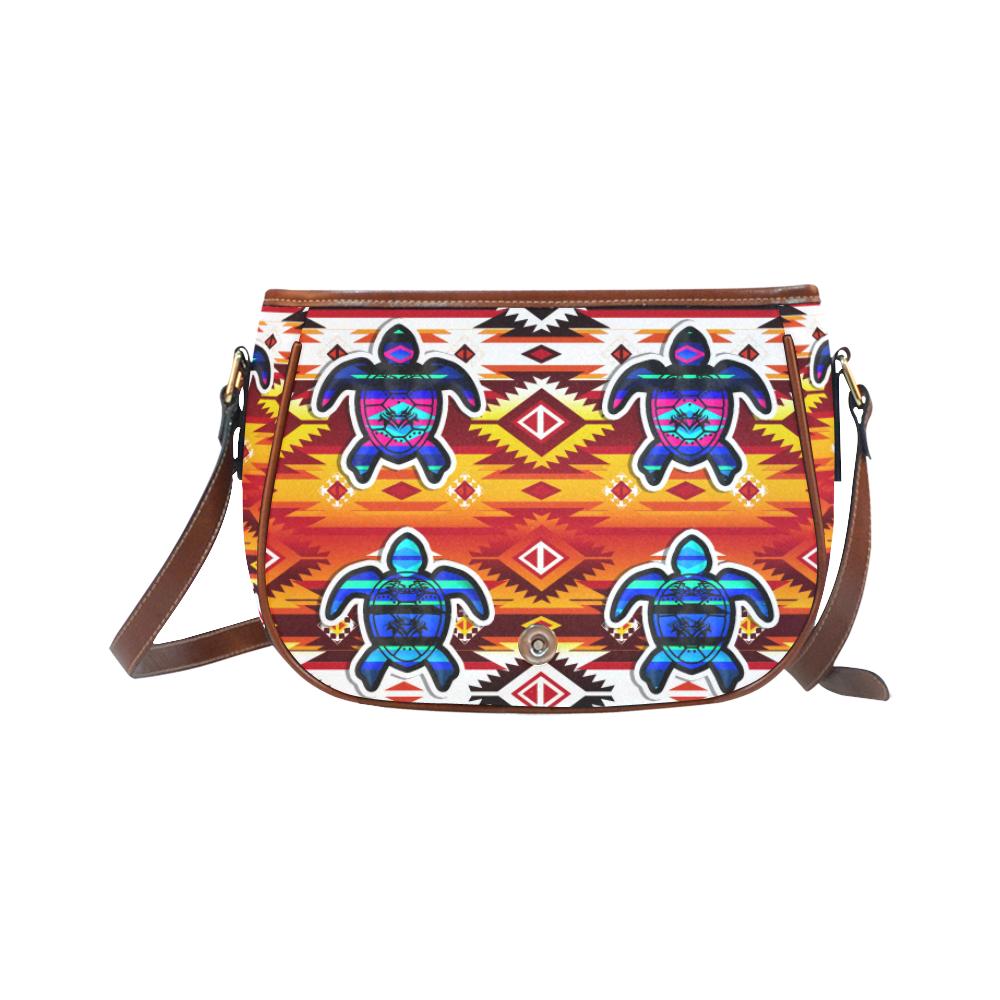 Adobe Fire Turtle Colored Saddle Bag/Small (Model 1649) Full Customization Saddle Bag/Small (Full Customization) e-joyer 