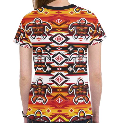 Adobe Fire Turtle New All Over Print T-shirt for Women (Model T45) New All Over Print T-shirt for Women (T45) e-joyer 